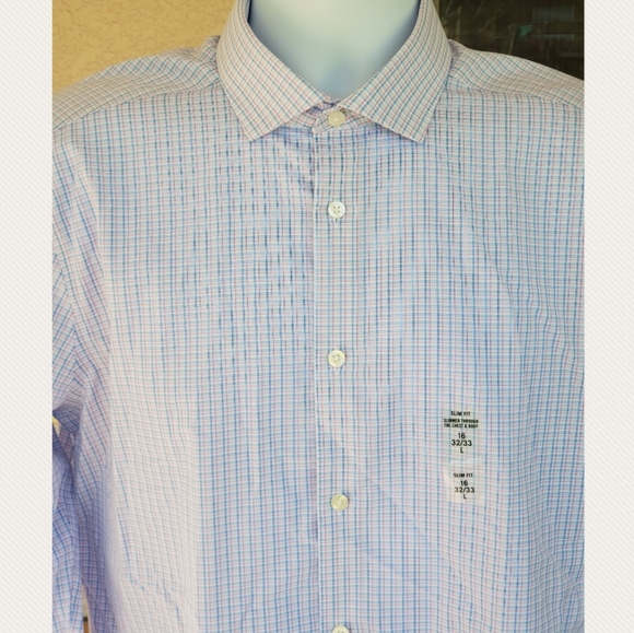 Calvin Klein Button Down Dress Shirt Size 16 32/33 - Picture 2 of 3